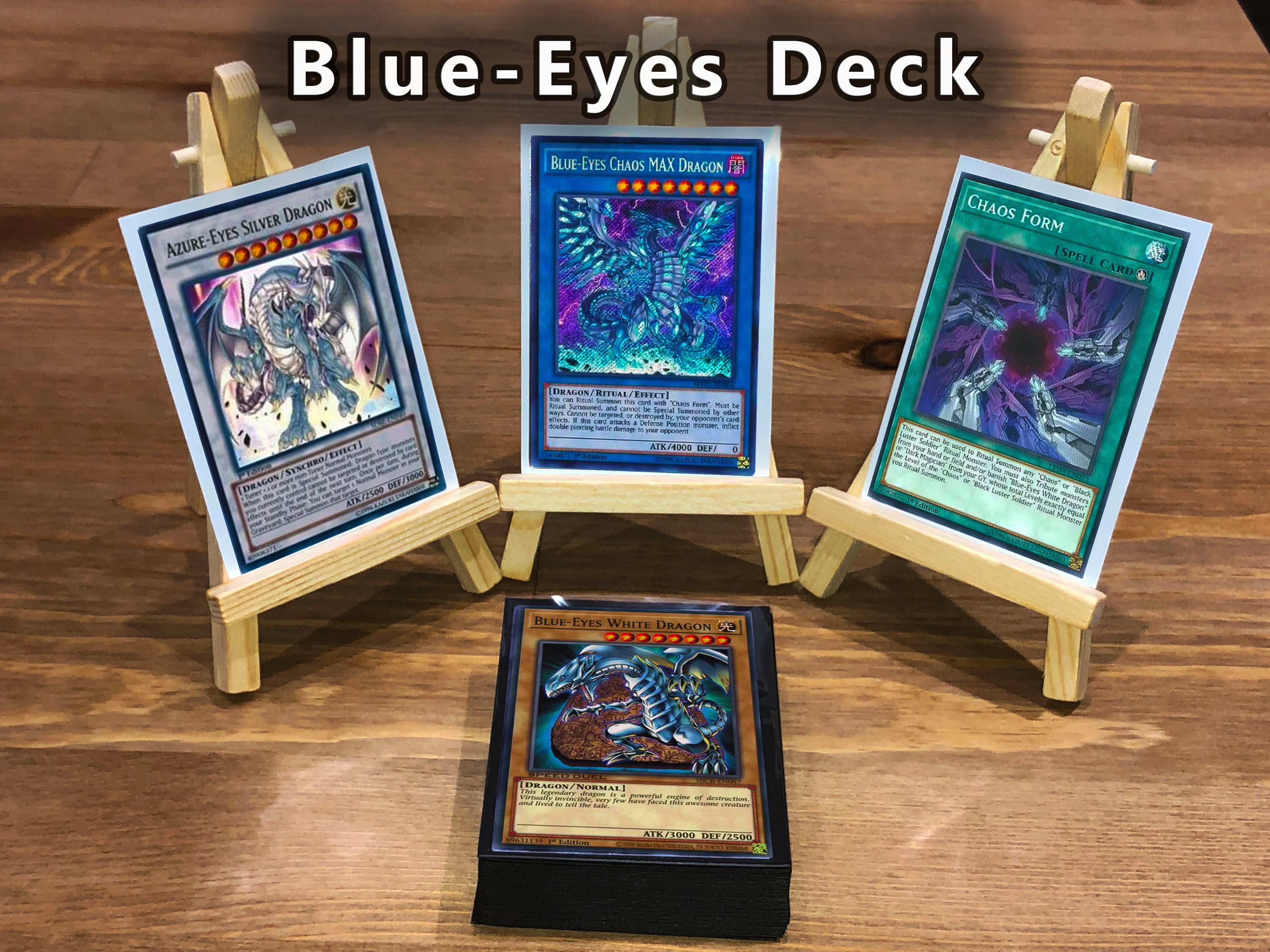 Yugioh Blue Eyes Chaos Max Dragon Deck + Extra Deck + Sleeves