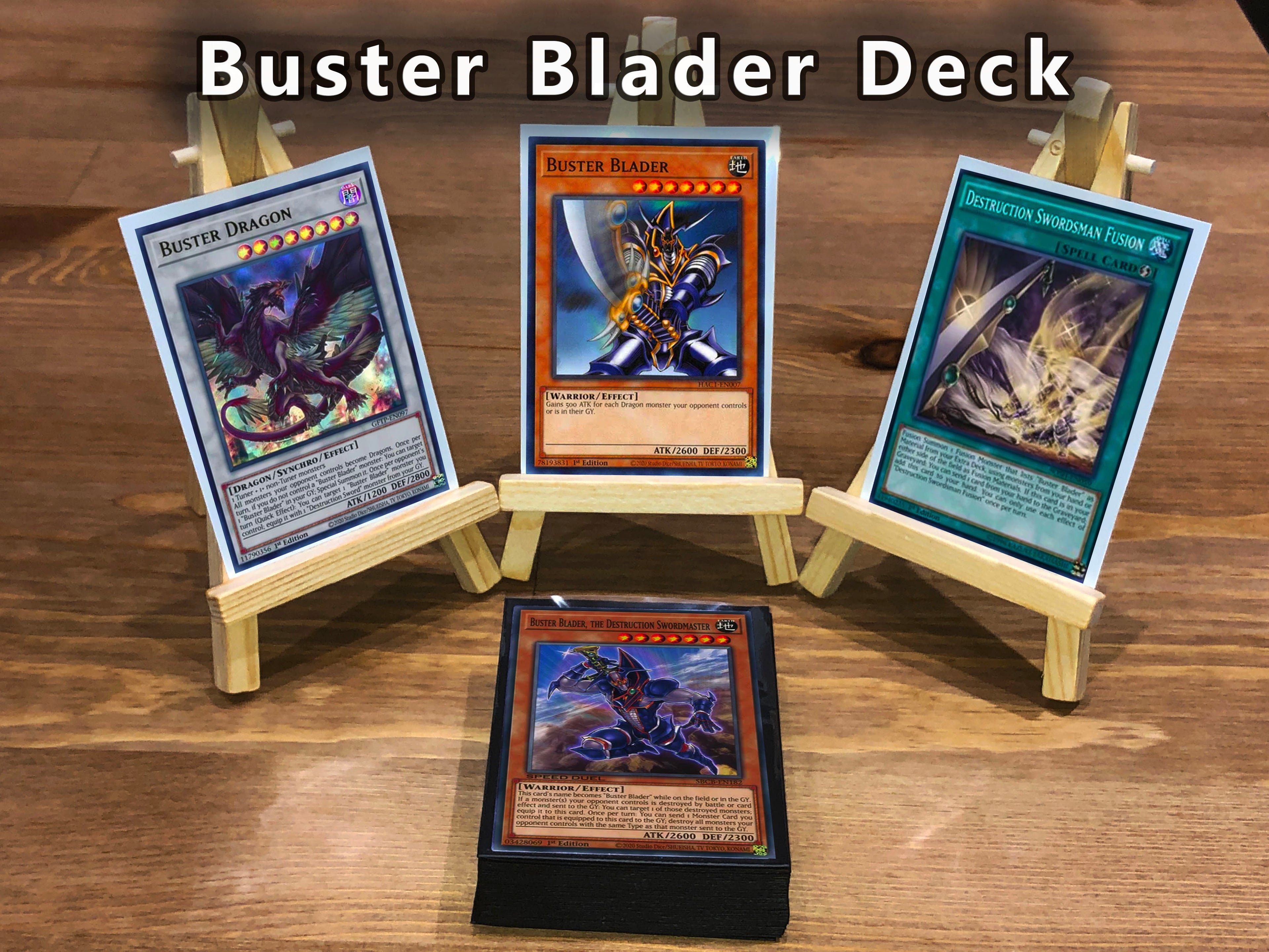 Yugioh Buster Blader Deck - 40 Cards + Extra Deck + Sleeves