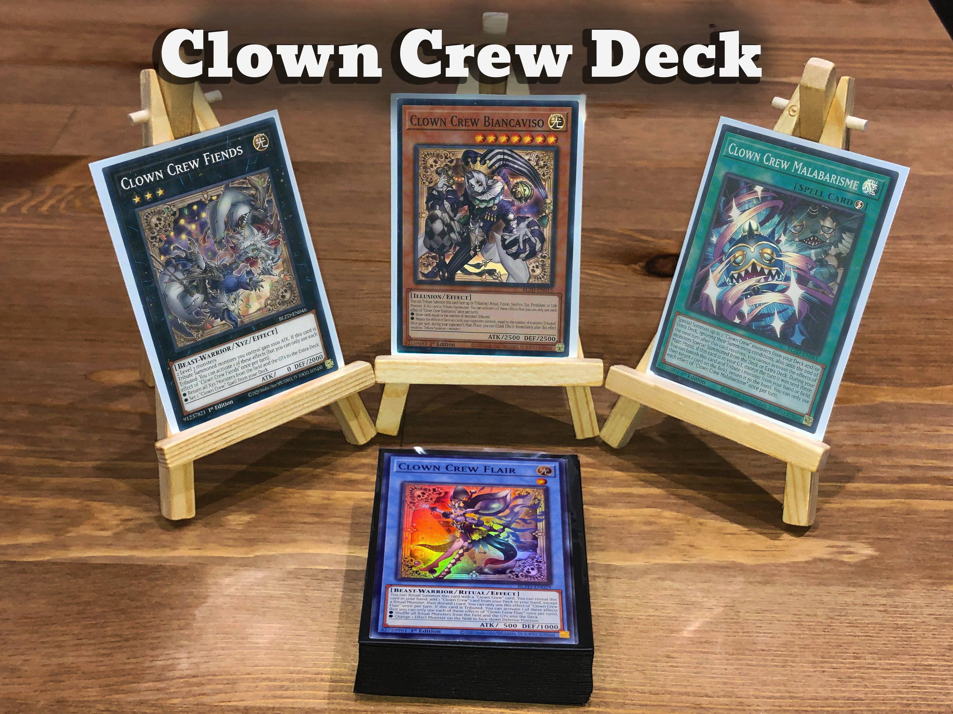 Yugioh Clown Crew Deck - 40 Cards + Extra Deck + Sleeves
