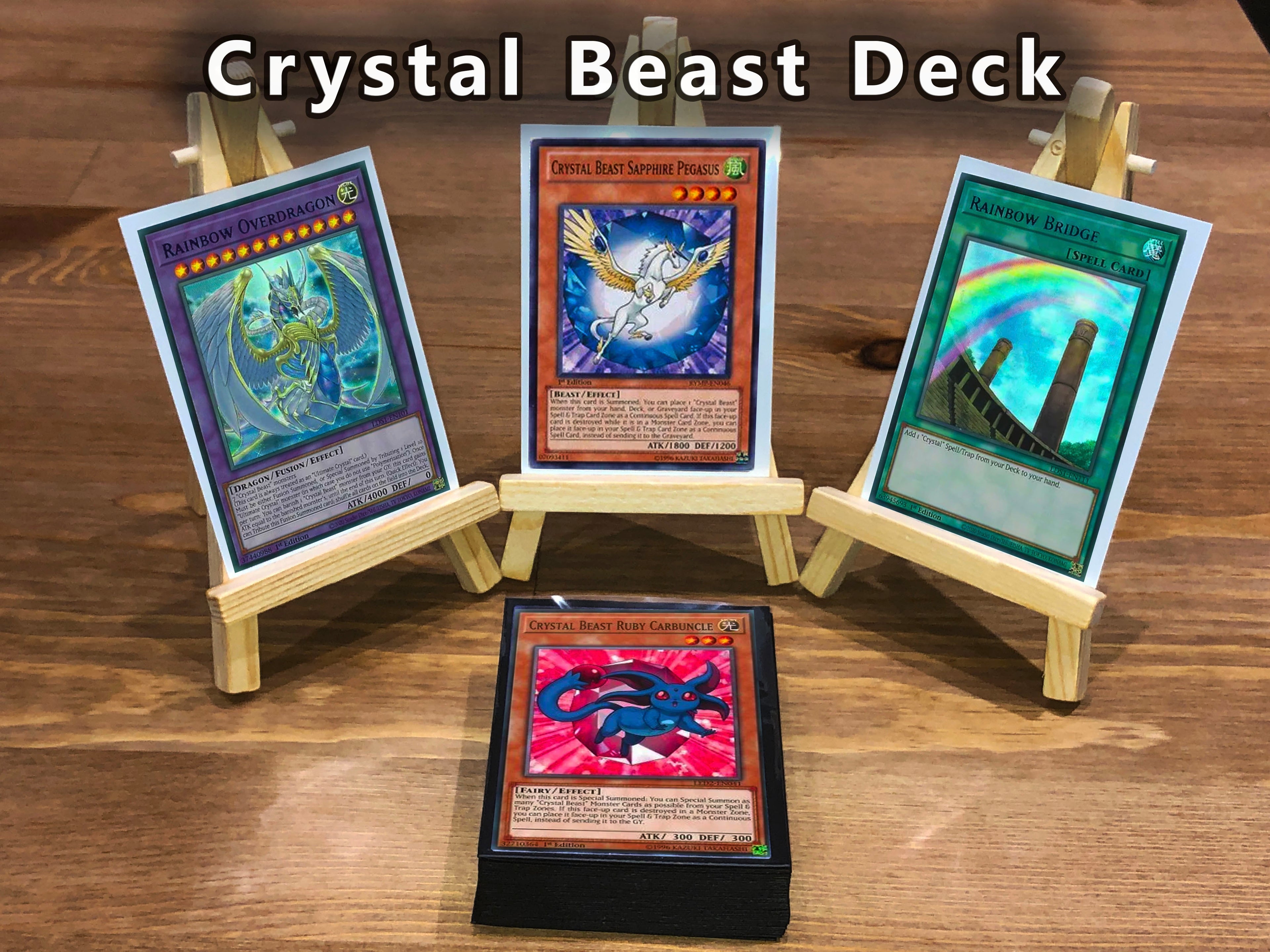 Yugioh Crystal Beast Deck 40 Cards + Extra Deck + Sleeves