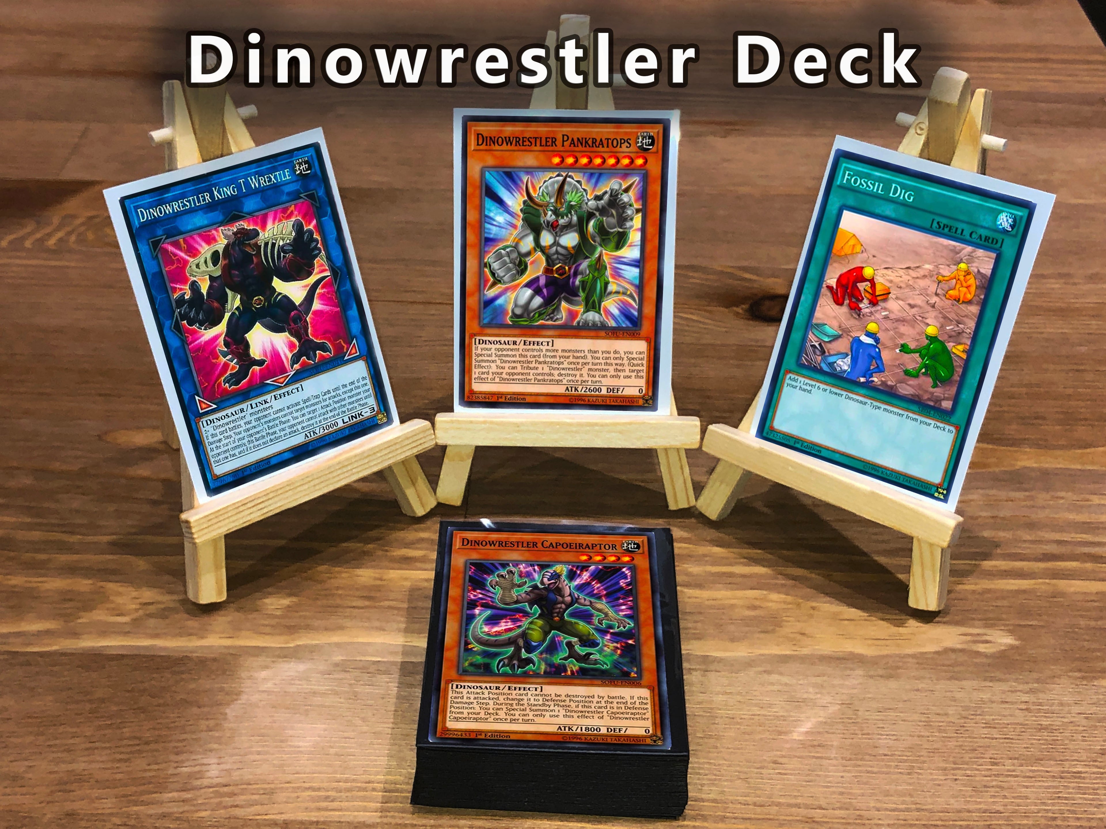 Yugioh Dinowrestler Deck 40 Cards + Extra Deck + Sleeves