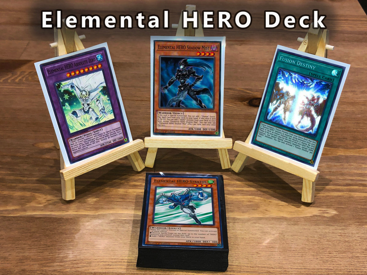 Yugioh Elemental HERO Deck 40 Cards Absolute Zero Stratos Shadow Mist + Bonus!