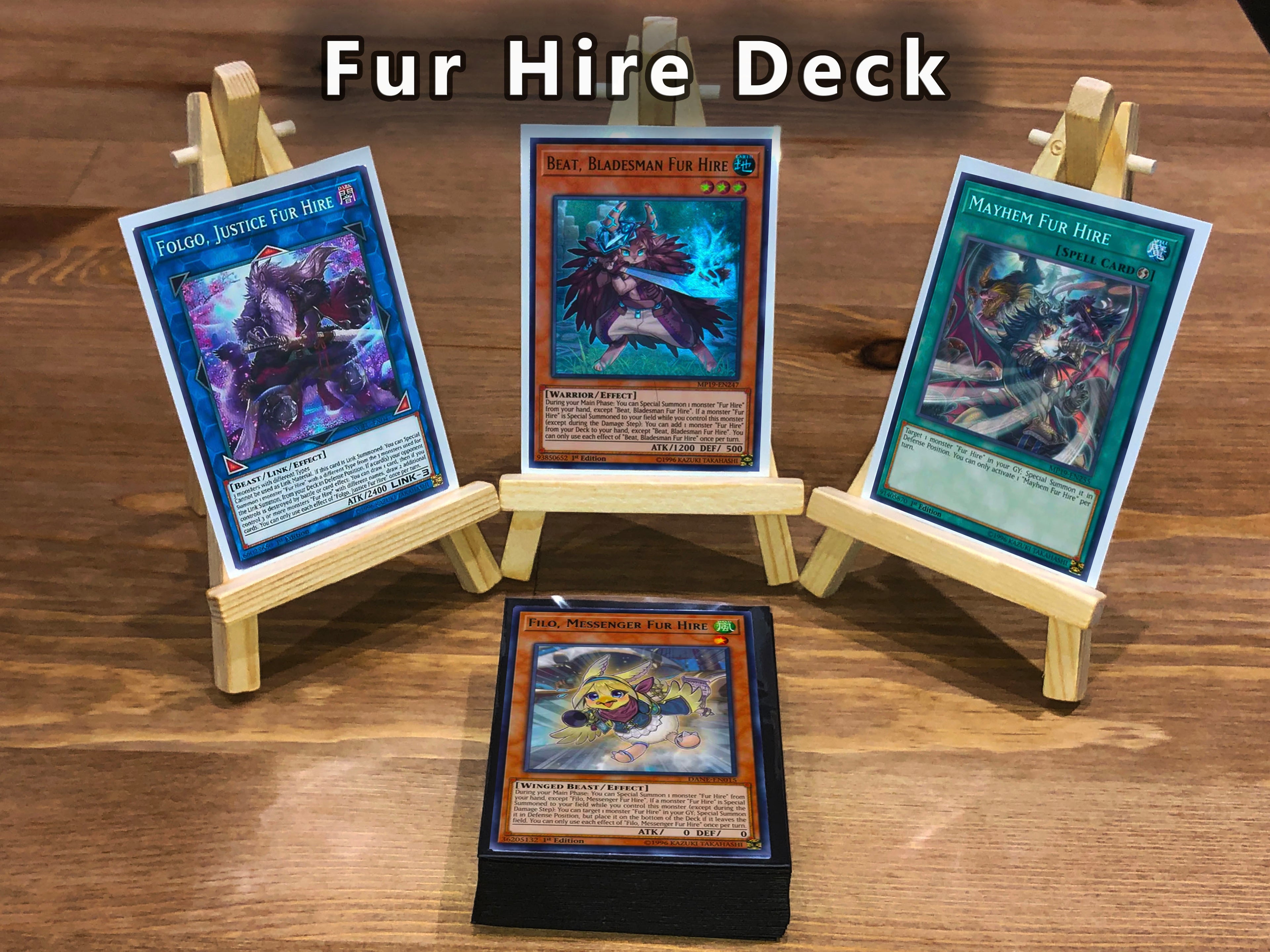 Yugioh Fur Hire Deck 40 Cards + Extra Deck + Sleeves