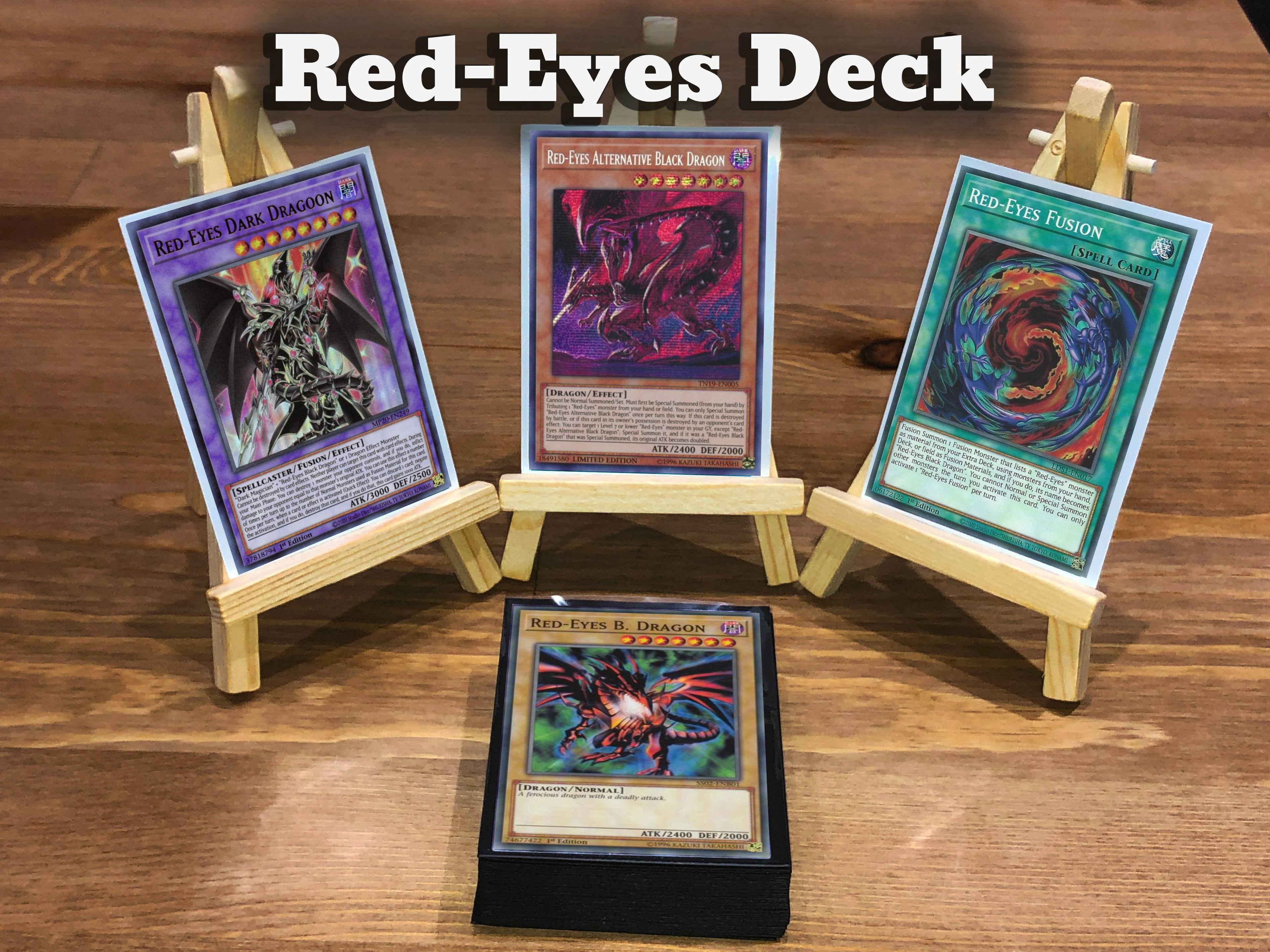 Yugioh Red-Eyes Black Dragon Deck - 40 Cards + Extra Deck + Sleeves
