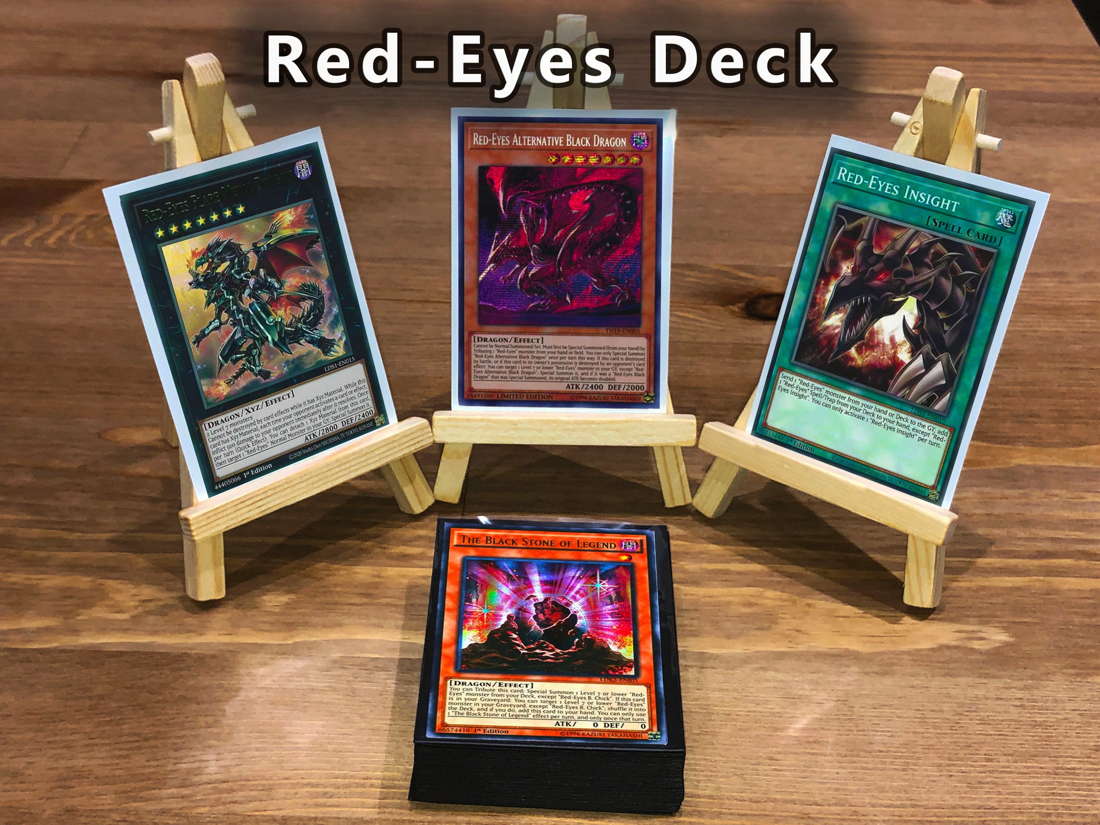 Yugioh Red-Eyes Deck 40 Cards + Extra Deck + Sleeves
