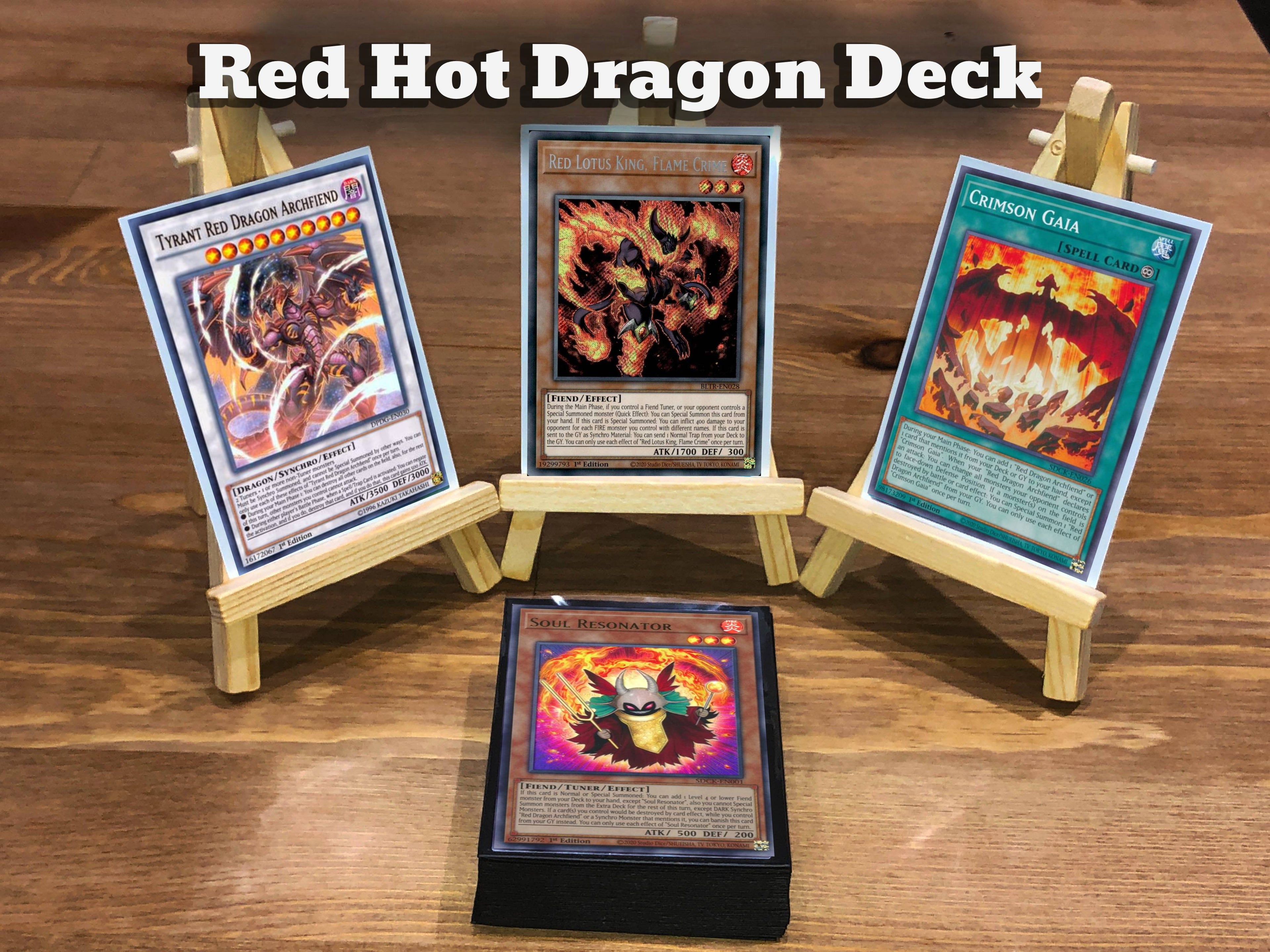Yugioh Red Hot Dragon Deck 40 + Extra Deck + Sleeves