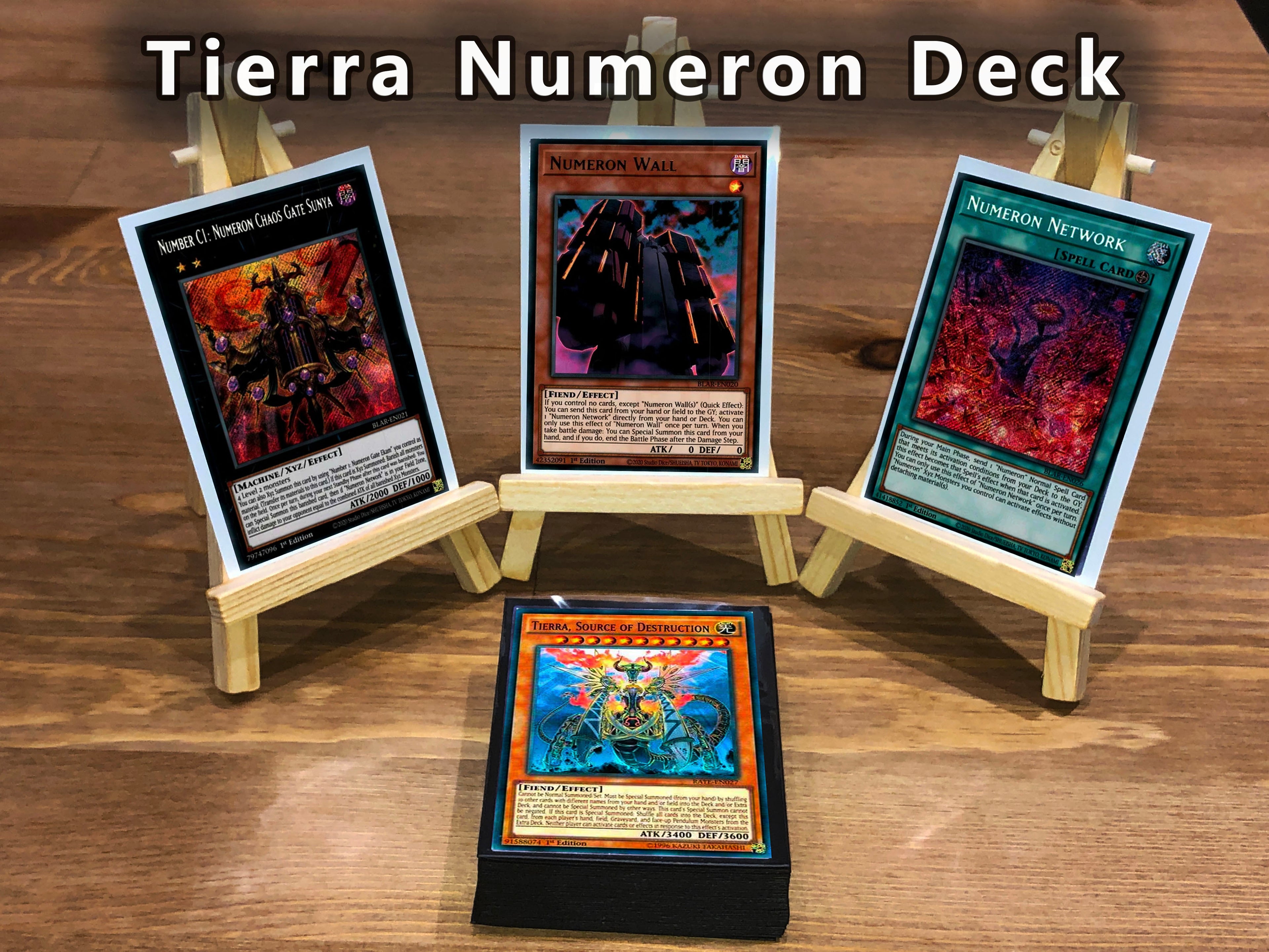 Yugioh Tierra Numeron Deck 40 Cards + Extra Deck + Sleeves