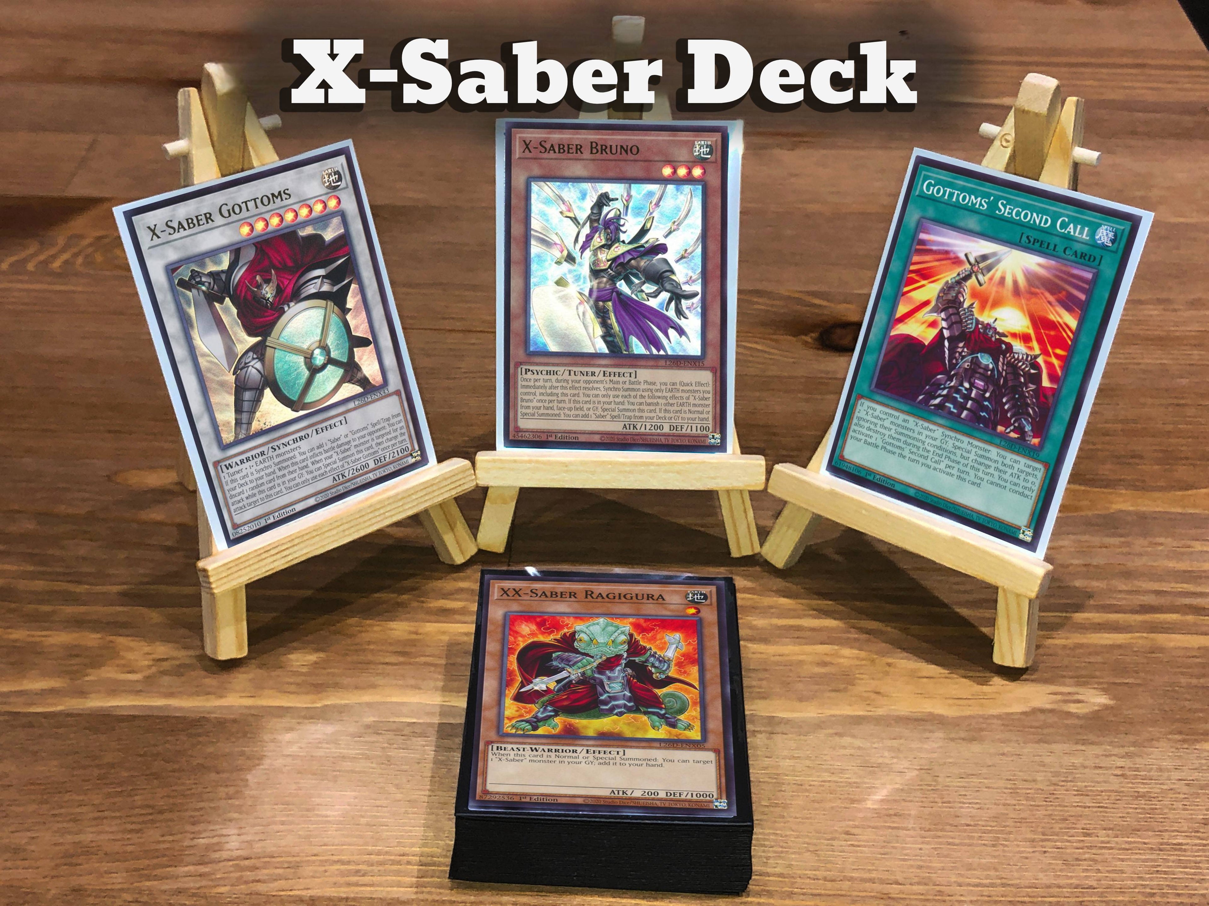 Yugioh X-Saber Deck - 40 Cards + Extra Deck + Sleeves