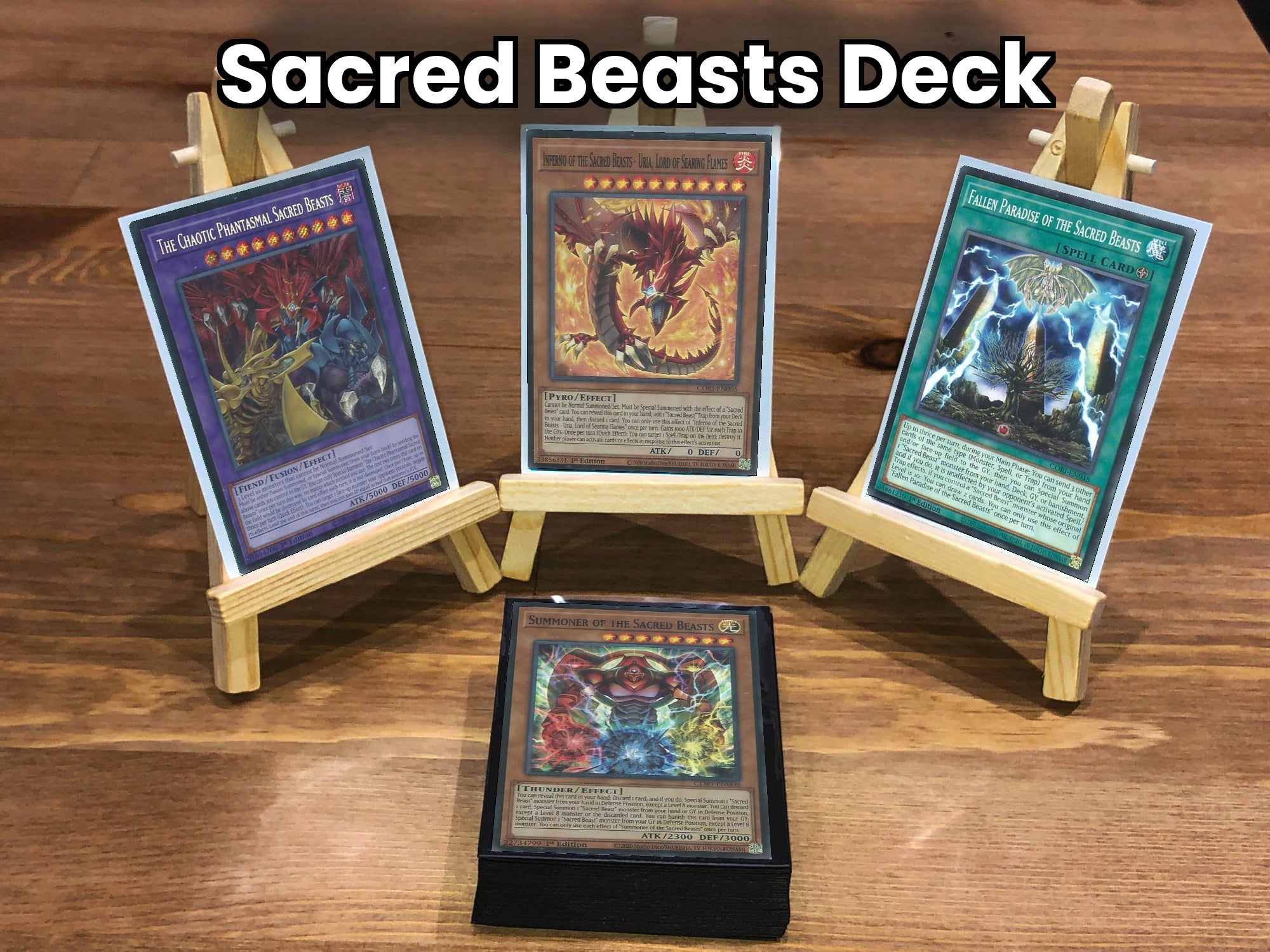 Yugioh Sacred Beasts Deck - 40 Cards + Extra Deck + Sleeves